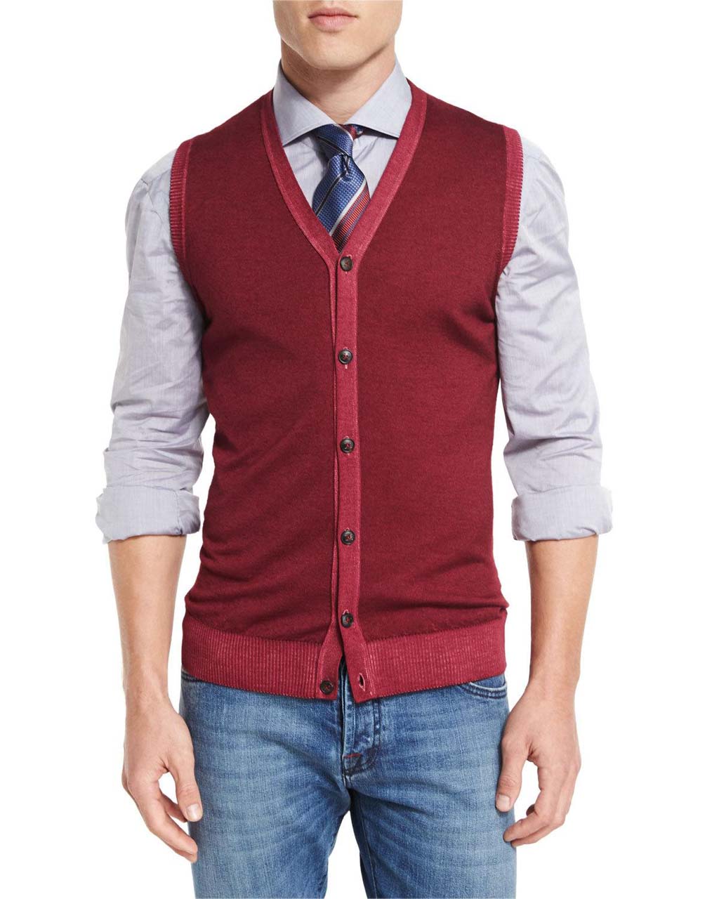 Kiton Washed Cashmere Sweater Vest