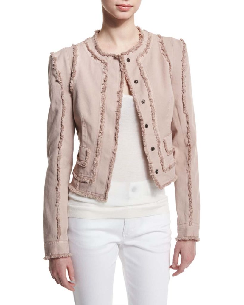 TOM FORD Long-Sleeve Jacket W_Fringe-Seams