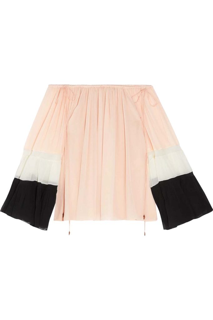Chloé Off-the-shoulder Silk-crepon Blouse_1