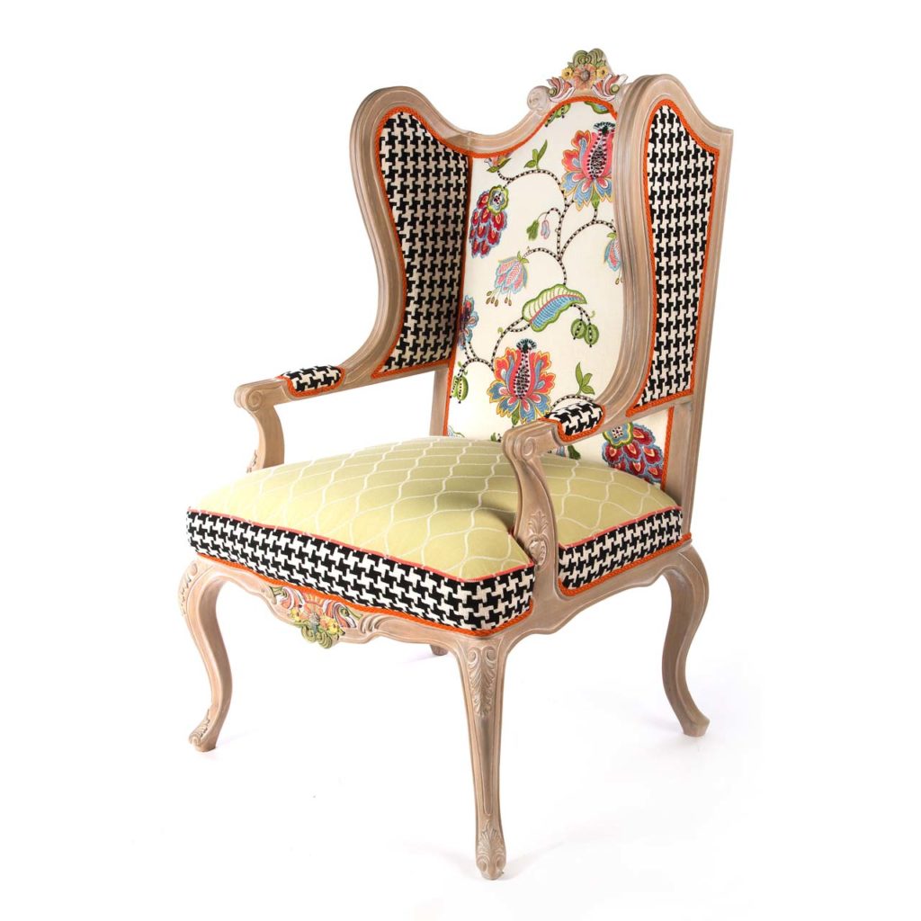 Mackenzie Childs Chelsea Garden Wing Chair