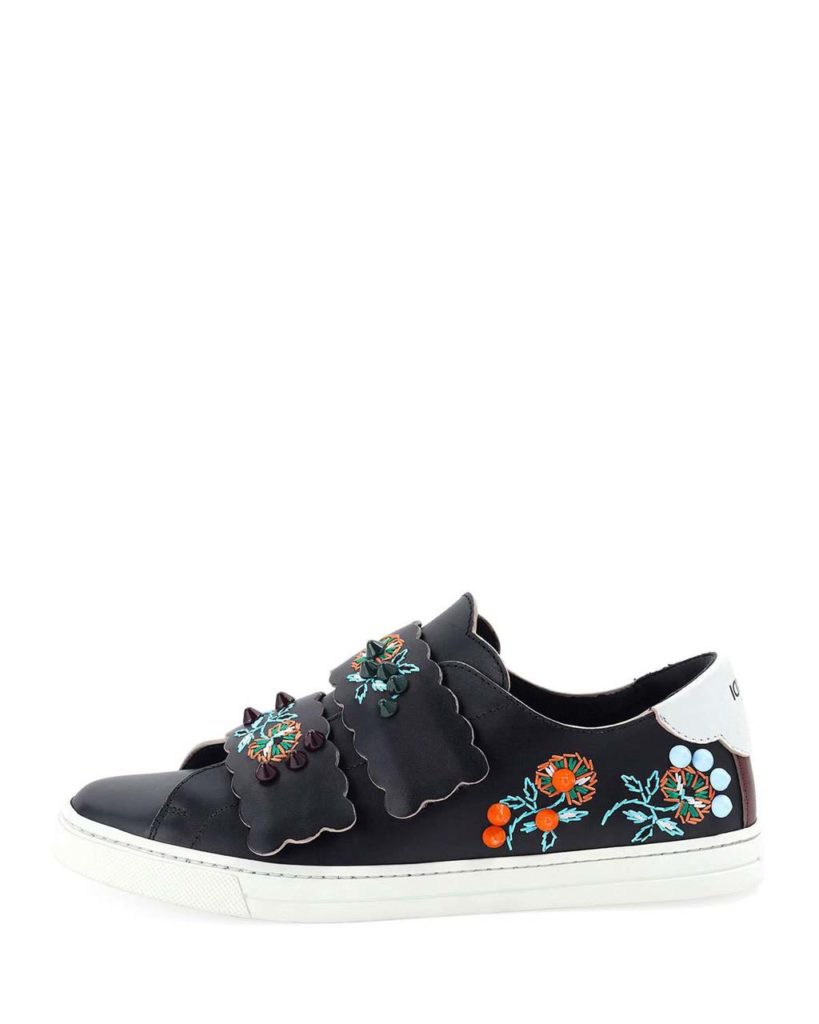 Fendi Fendi Embroidered Grip-Strap Sneaker
