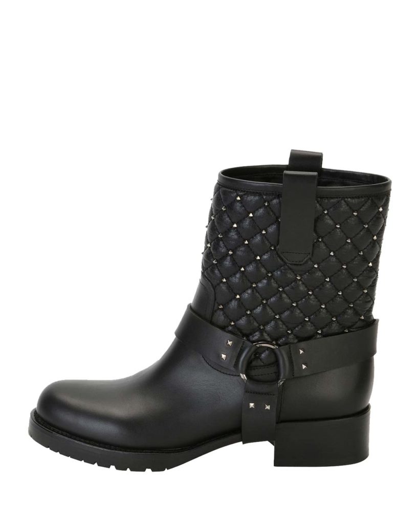 Valentino_Rockstud Quilted_Moto Boot1