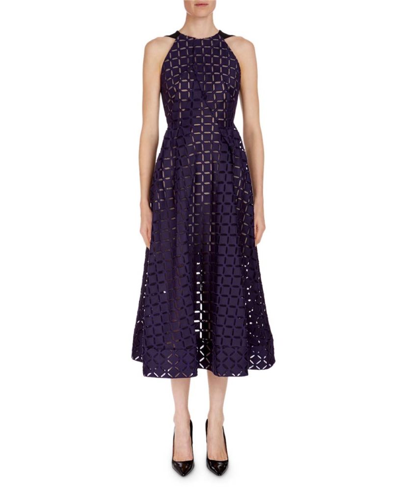 Roland Mouret Geometric Open-Back Midi Dress