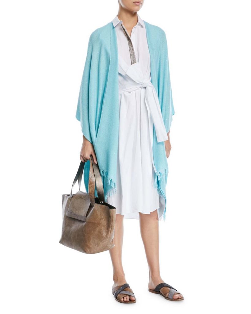 Brunello Cucinelli Cashmere_Silk Paillette Poncho