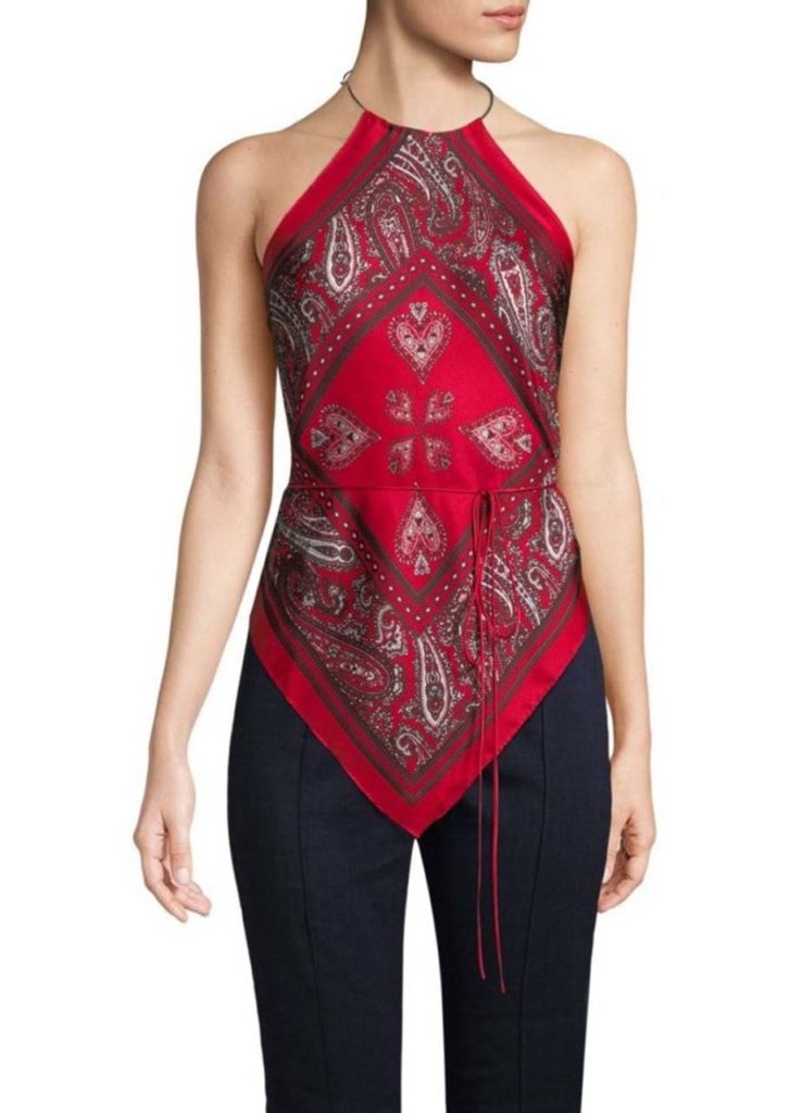 Diane von Furstenberg High Neck Scarf Blouse