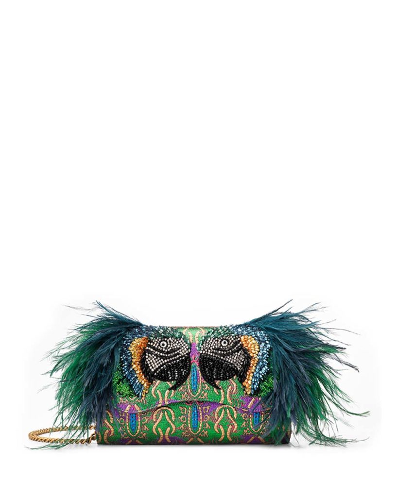 gucci feather clutch