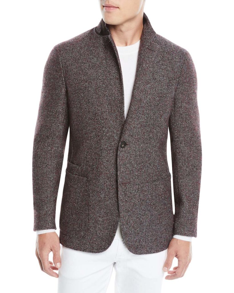 Ermenegildo Zegna Men's Textured Camel_Alpaca Two-Button Blazer