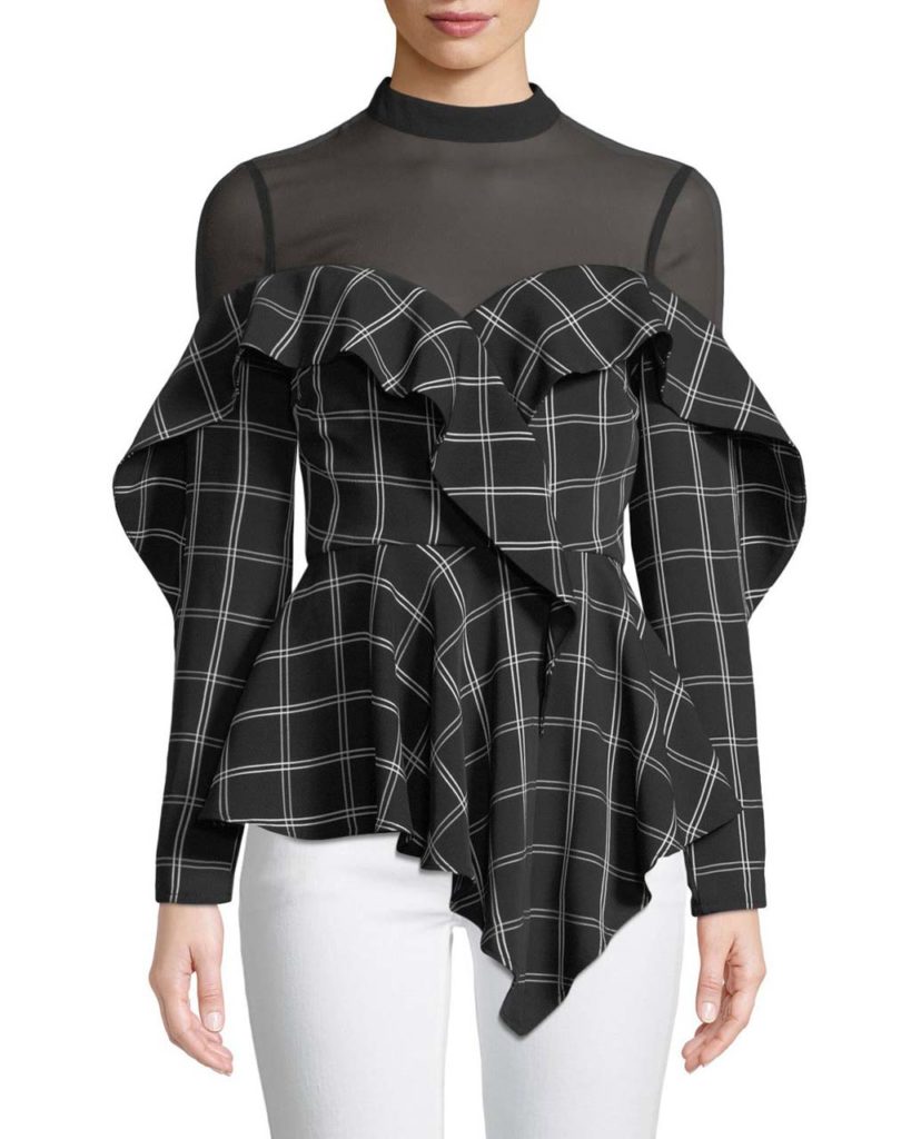Self Portrait Ruffle Handkerchief Top