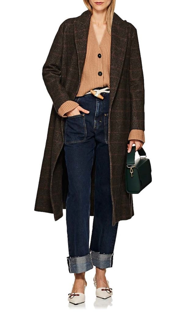 Boon the shop Checked Cashmere-Wool Belted Coat_1
