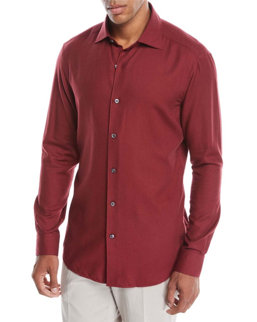 Ermenegildo Zegna Men's Cashmere-Blend Sport Shirt