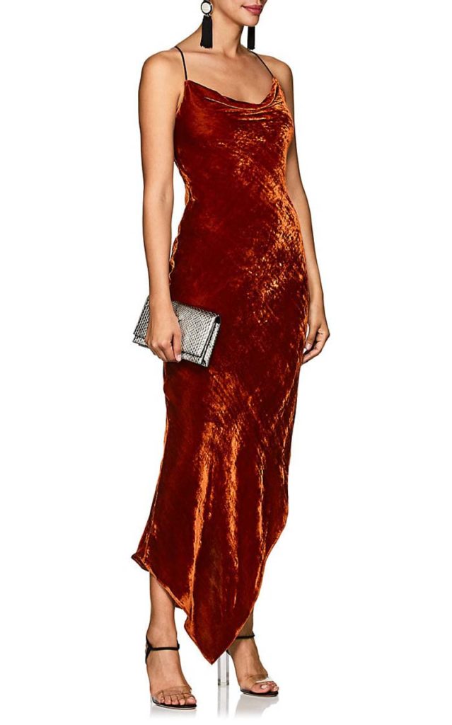 Juan Carlos Obando Velvet Crowlneck Dress $1,070