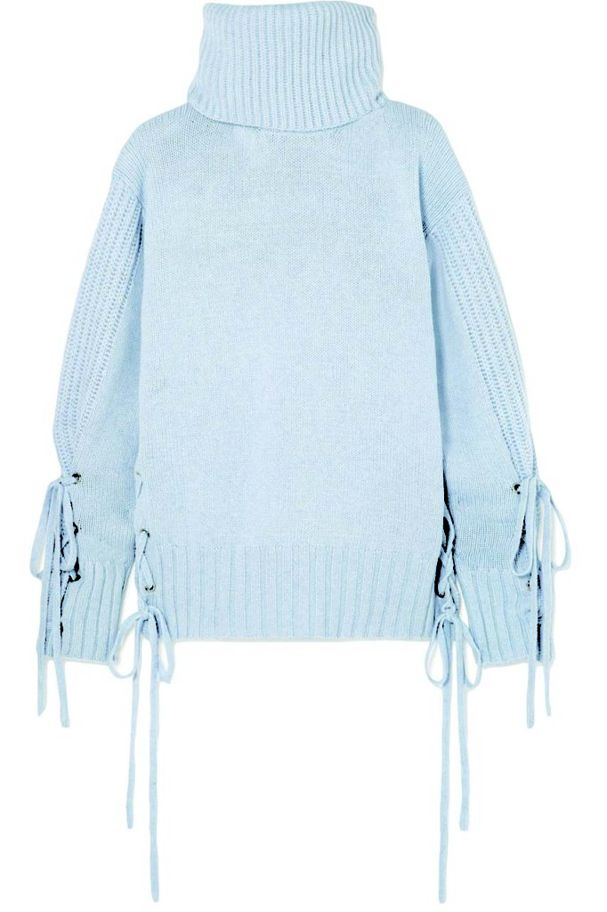 McQ Alexander McQueen Lace-Up Wool Turtleneck Sweater_1
