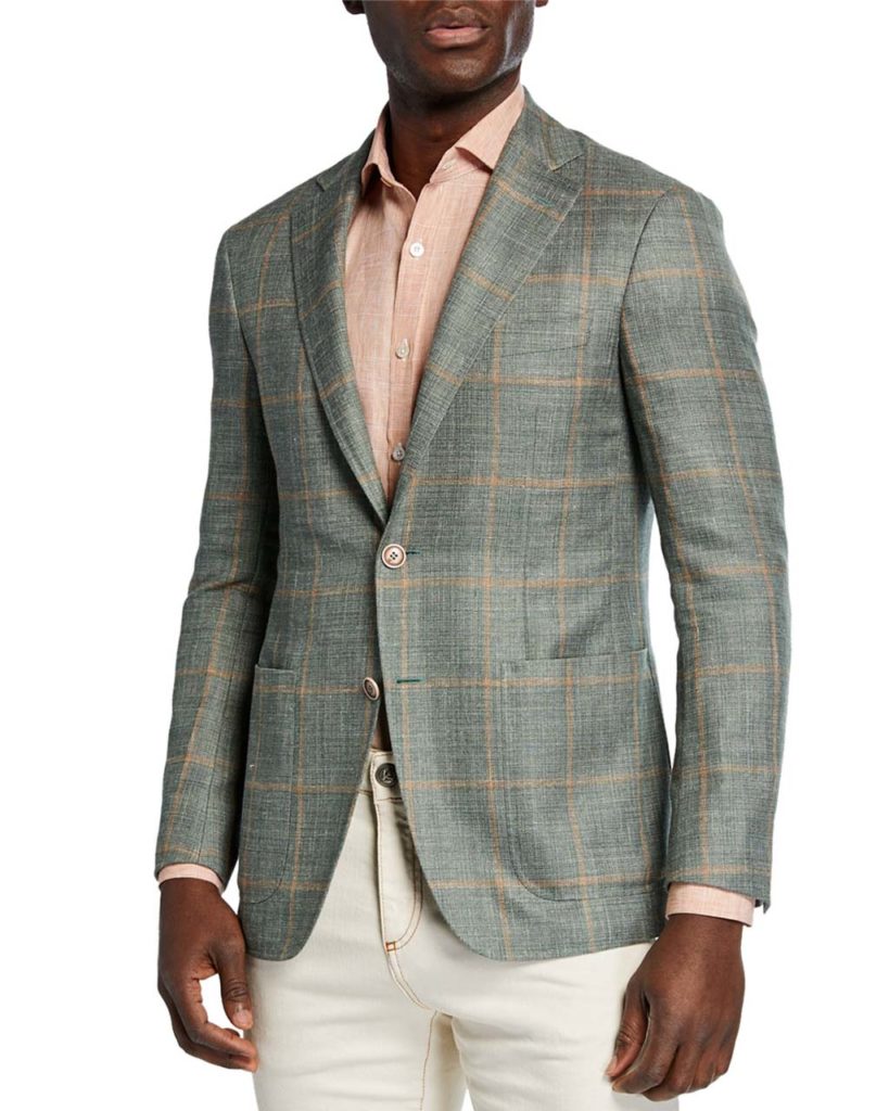 Canali Men's Kei Windowpane Sport Coat