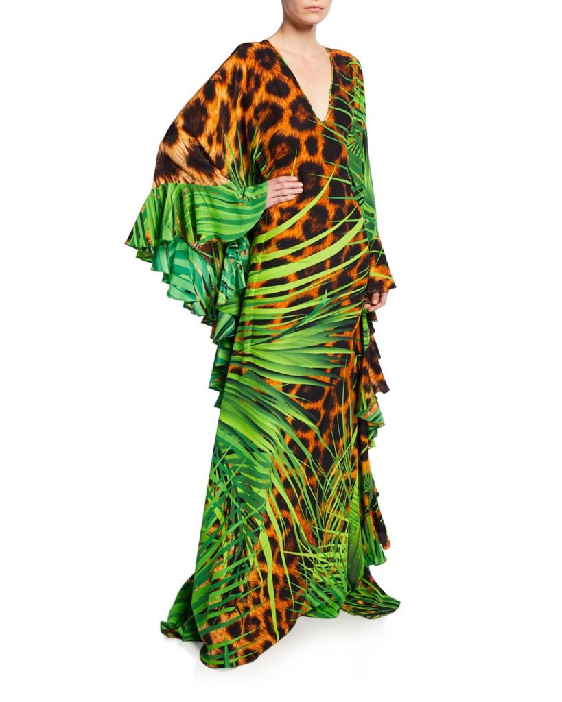 NaeemKhanJungleAnimalPrintVNeckCaftan