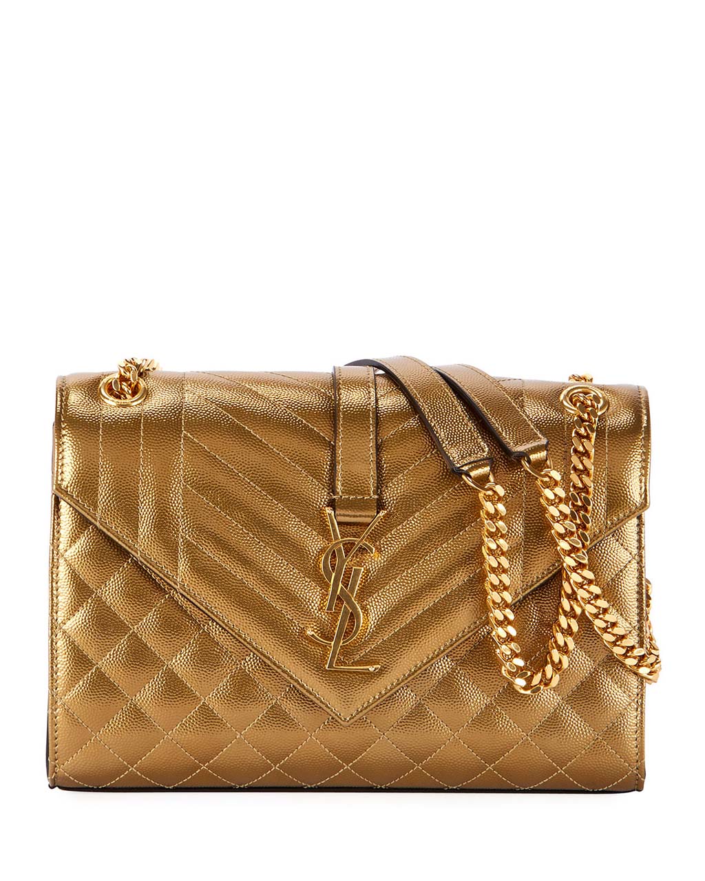 MediumYSLMetallicShoulderBag